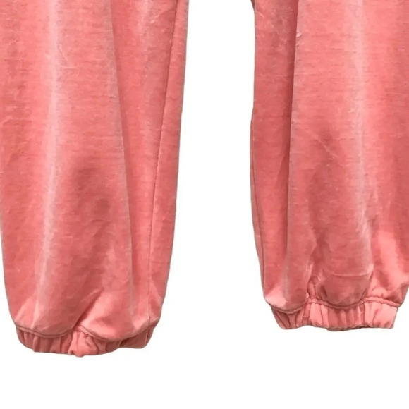 Ava & Viv Women Plus Size Pull On Coral Velour Jogger Pants With Pockets - Picture 3 of 9